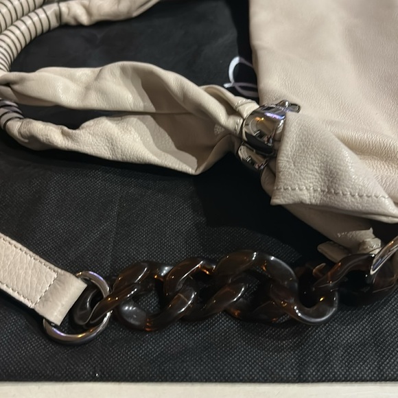 B. Makowsky Beige Suede and Leather Shoulder Bag - Picture 8 of 13